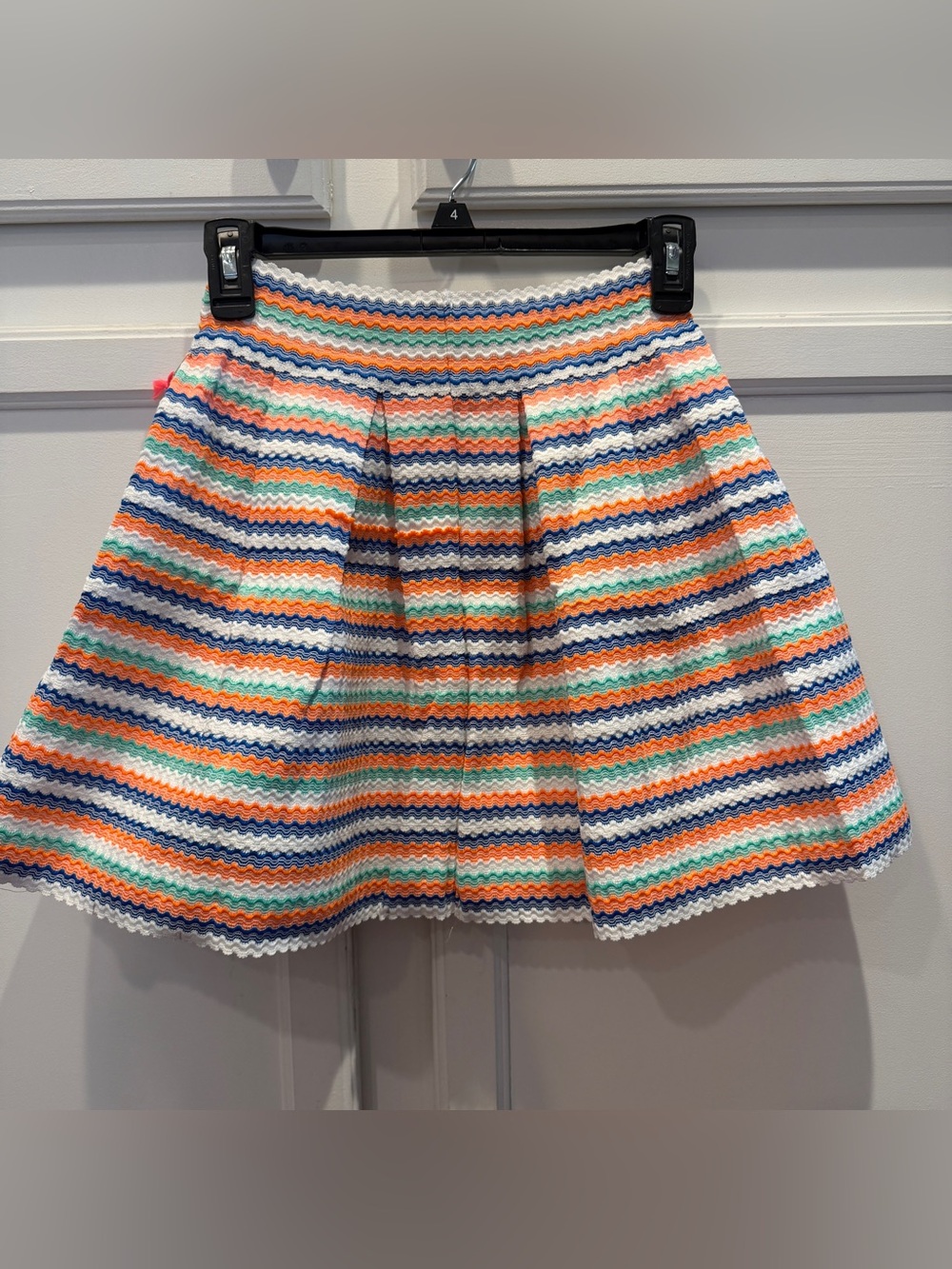 NWT A. Peach Striped Elastic Mini Skirt Size Small